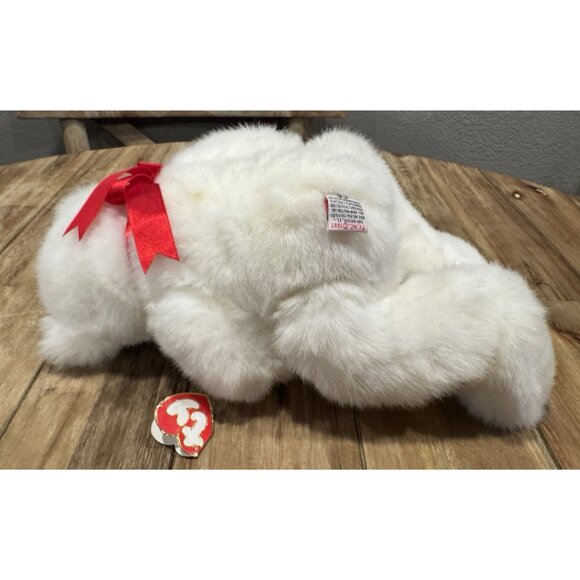 VTG 1997 TY Romeo White 15" Plush Teddy Bear w/Red Heart & Bow Plush NEW - Picture 4 of 9
